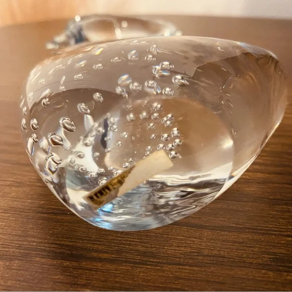 Graceful Bullicante Style Clear Glass Swan Figurine, Paperweight, Vintage - Picture 5 of 5